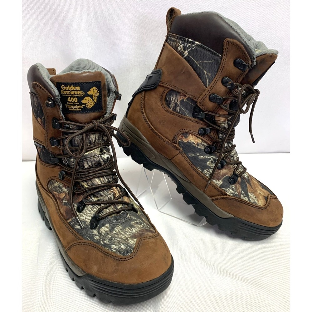 Mens Golden Retriver Hunting Boots Thinsulate Ultra 400 Insulation Size 12 Wide